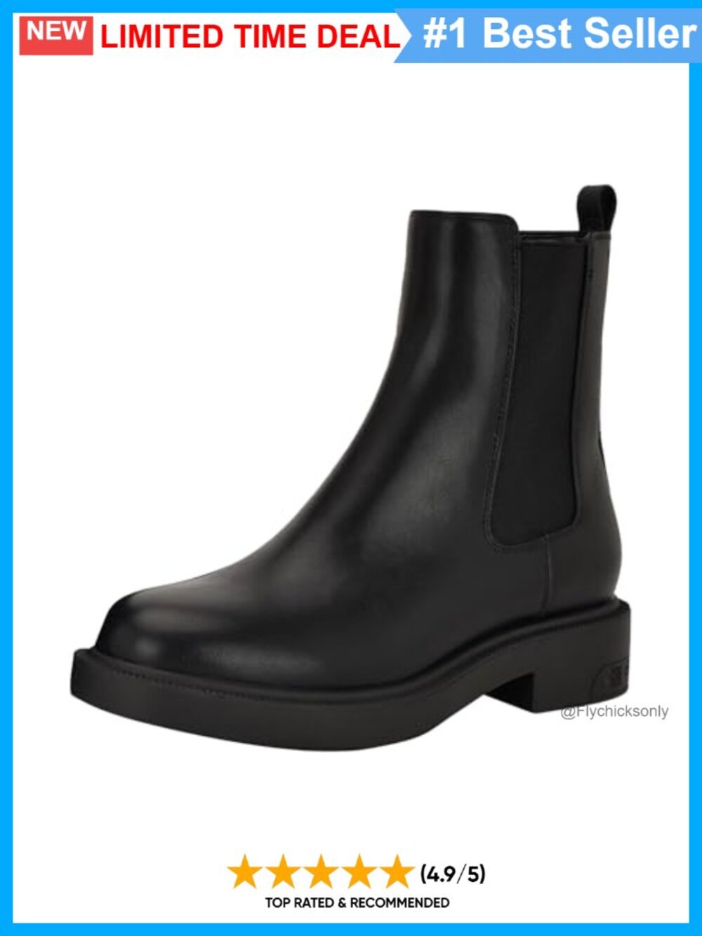 Chelsea Ankle Bootie Pull-On Round Toe Low Block Heel Everyday